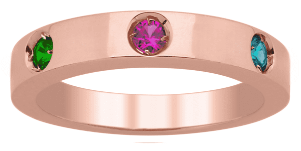 Personalized Bezel set Birthstone ring in 10k Gold by Jewlster
