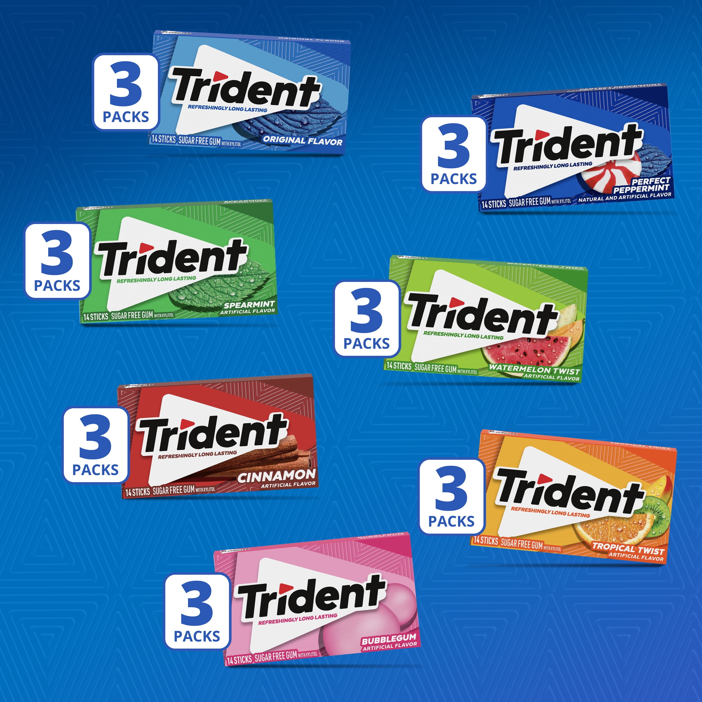 Trident Sugar Free Gum Variety Pack 21 Packs Of 14 Pieces 294 Total Pieces Walmart Com