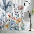 thumbnail image 2 of Wildflowers Fabric Shower Curtain Blue Floral Plant Rustic Washable Shower Curtains for Bathroom, Waterproof Bath Curtain with Hooks Home Decor 36x72in, 2 of 8