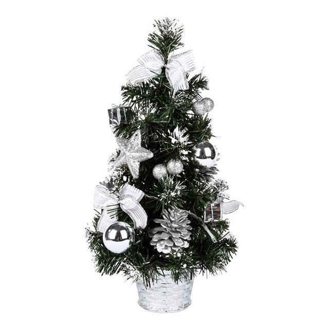 Billuyoard Centro de de Navidad artificial Luz del árbol Oficina Hogar Artesanías decorativas Fiesta de cumpleaños Lámpara de noche Suministros de Kits de decoración para fiestas Plata Billuyoard HA008985-03