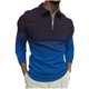 thumbnail image 1 of Hombres Sudaderas de Suéter Solapa Rayas Cremallera de Manga Corta Superior, Deportes Casual para el Uso Al Aire Libre, 1 of 1