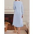 thumbnail image 4 of Avidlove Nightgowns for Women Floral Long Sleeve Henley Sleepshirt Full Length Nightdress Sleepwear with Pockets S-3XL, 4 of 7