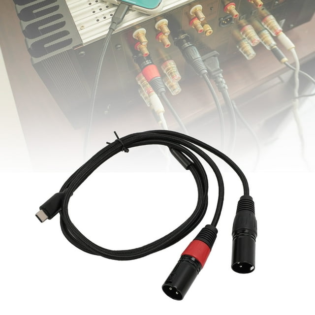 Tipo C Al Cable De Audio Masculino Dual XLR Chip Hifi De 32 Bits/384kHz, Salida Estéreo Para Un Mezclador De Altavoces Amplificador, Nylon Trenzado