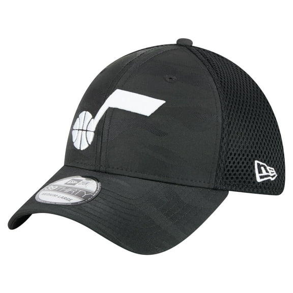Men's-New Era  Black Utah Jazz Subtle Camo 39THIRTY Flex Hat