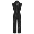 thumbnail image 3 of iiniim Mens Retro 1920s Disco Jumpsuit Lapel V Neck Wide Leg Bodysuit Metallic Shiny Plaid Romper for Clubwear Black 3XL, 3 of 6