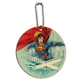thumbnail image 1 of Superman Solitude Round Wood Luggage Card Suitcase Carry-On ID Tag, 1 of 5