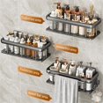 thumbnail image 4 of Carrito de ducha EVALAND de aluminio, paquete de 2 unidades con ganchos y toallero, 4 of 7