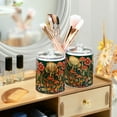 thumbnail image 3 of Yayeee 2 Pack Qtip Holder Bathroom Cotton Swab Canister with Lid Clear Dispenser Set, Floral Mushroom, 3 of 6