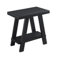 thumbnail image 3 of Narrow Side End Table with Storage Shelf, Wood Nightstand Sofa Table for Living Room, Bedroom, Black, 3 of 6