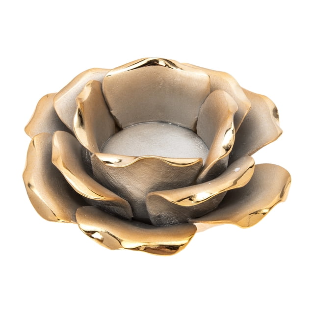 Rose Candlestick Romantic Flower Shaped Candle Holder Ceramic Candle Cup