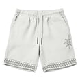 thumbnail image 4 of Summer Mens Coconut Print Beach Casual Shorts Lightweight Beachwear Relaxed Fit Five Pocket Resort Short Breathable Knee Length White S, 4 of 4