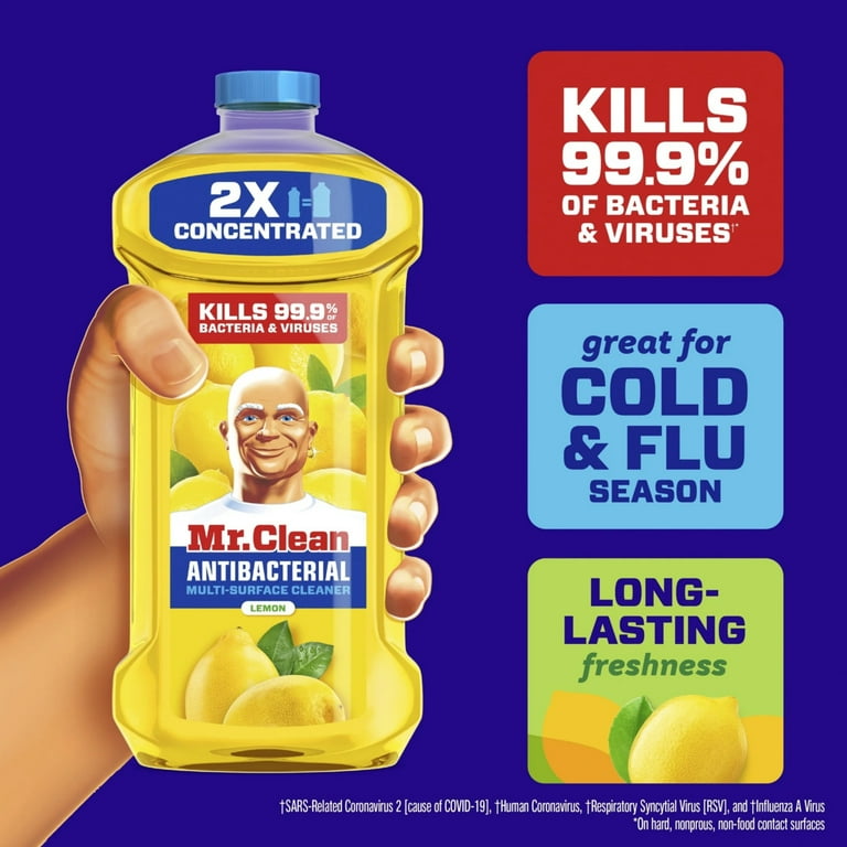 Mr. Clean, Floor Cleaner, 41 fl oz, Lemon, Anti-Bacterial, All