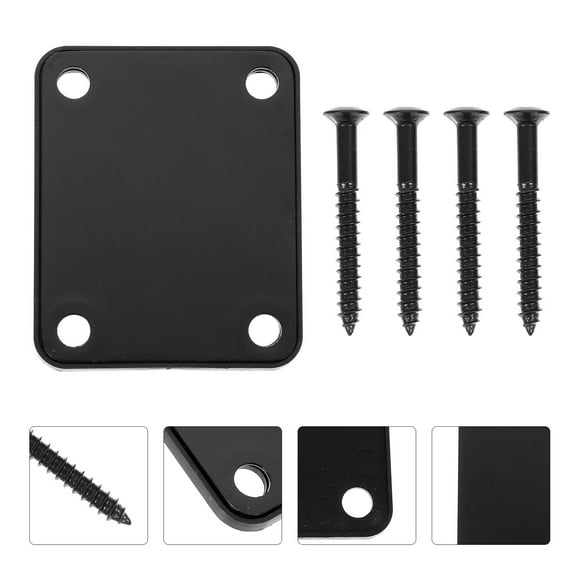 unbranded 1Jgo De Montaje Para Mástil De Bajo O Guitarra Eléctrica En Metal Duradero Negro