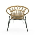thumbnail image 2 of Noble House Banya Wicker Patio Dining Side Chair in Brown and Beige (Set of 2), 2 of 10
