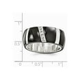 thumbnail image 7 of Two-Tone Titanium Ring Band Wedding Silver Tone Diamond Round, 7 of 7