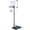 Transparent 128, variant on Portable Basketball Hoop for Indoor Outdoor Use, Height Adjustable 5.6 to 7ft, 28 Inch Polycarbonate Backboard, Blue Iron Base with Wheels for Teenagers Youth