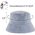 thumbnail image 5 of Muryobao Female Women Winter Bucket Hat Warm Faux Fur Wool Cloche Hats Outdoor Foldable Fisherman Cap Blue Grey, 5 of 7
