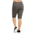 thumbnail image 4 of 3 Pack Women's Cotton Biker Shorts Leggings Knee Length High Waisted No See-Through Athletic Workout Running Cycling Yoga Tummy Control Activewear, 4 of 4