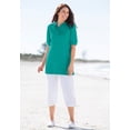 thumbnail image 4 of Woman Within Plus Size Elbow-Sleeve Polo Tunic, 4 of 6