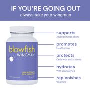 Blowfish Wingman | Feel Better After Drinking with DHM, L-Cysteine, Electrolytes | Pre-Alcohol Liver Support & Hydration