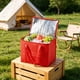 thumbnail image 5 of Yhmxh Bolsa térmica grande y bolsas térmicas para la compra, ideales para reparto de comida. Nevera plegable. Bolsas reutilizables para picnics con base rígida, cierre de cremallera, plegables y re, 5 of 6