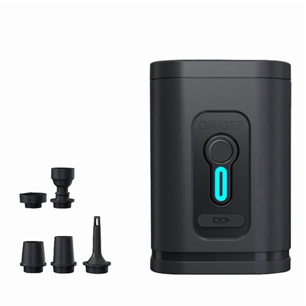 Bomba de Aire Eléctrica con Luces, Minicompresor de Aire Inalámbrico, Bomba de Inflado/Desinflado con Carga USB para Acampar Al Aire Libre A