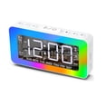 thumbnail image 4 of Reloj despertador digital con 1 alarma, reloj digital LED con espejo, 8 modos de luz, repetición, ayuda para dormir, temporizador, despertador electrónico con atenuación continua y puerto de carga USB, 4 of 5