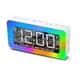 thumbnail image 4 of Reloj despertador digital con 1 despertador, reloj de espejo digital LED con 8 modos de luz, repetición, ayuda para dormir, temporizador, reloj despertador electrónico con función continua, 4 of 5