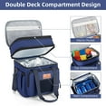 thumbnail image 5 of Holuxer Double Deck Tactical Lunch Bags, Large Expandable Insulated Lunch Box, Durable Waterproof Leakproof Cooler Bag for Adults/Men/Women/Work Outdoor Beach Trips, 20 Cans/16 L, Blue, 5 of 10