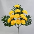 thumbnail image 4 of Artificial Fan Chrysanthemum Flowers, 2 Bundles Lifelike 12 Heads Silk Flowers for Cemetery Decor, Memorial Grave Arrangements, No Maintenance Tomb Decorations, 4 of 6