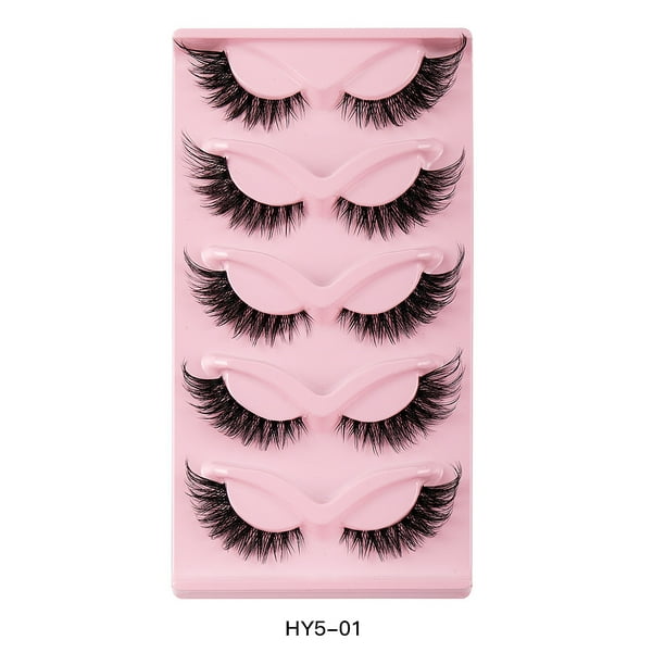 5 pares de pestañas postizas de aspecto natural para ojos Pestañas postizas