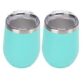 thumbnail image 1 of Vaso Aislado Al Vacío De Doble Pared, Vaso De Vino Aislado En Forma De U Fácil De Limpiar Con Pajita Para Oficina OTVIAP Menta verde, 1 of 8
