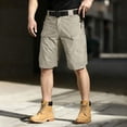 thumbnail image 5 of Fabrcox M-6XL Men Shorts Cargo Big and Tall Men Athletic Shorts Outdoor Camping Going Out Men's Bermuda Shorts with Zipper Pockets No Belt Khaki M, 5 of 5