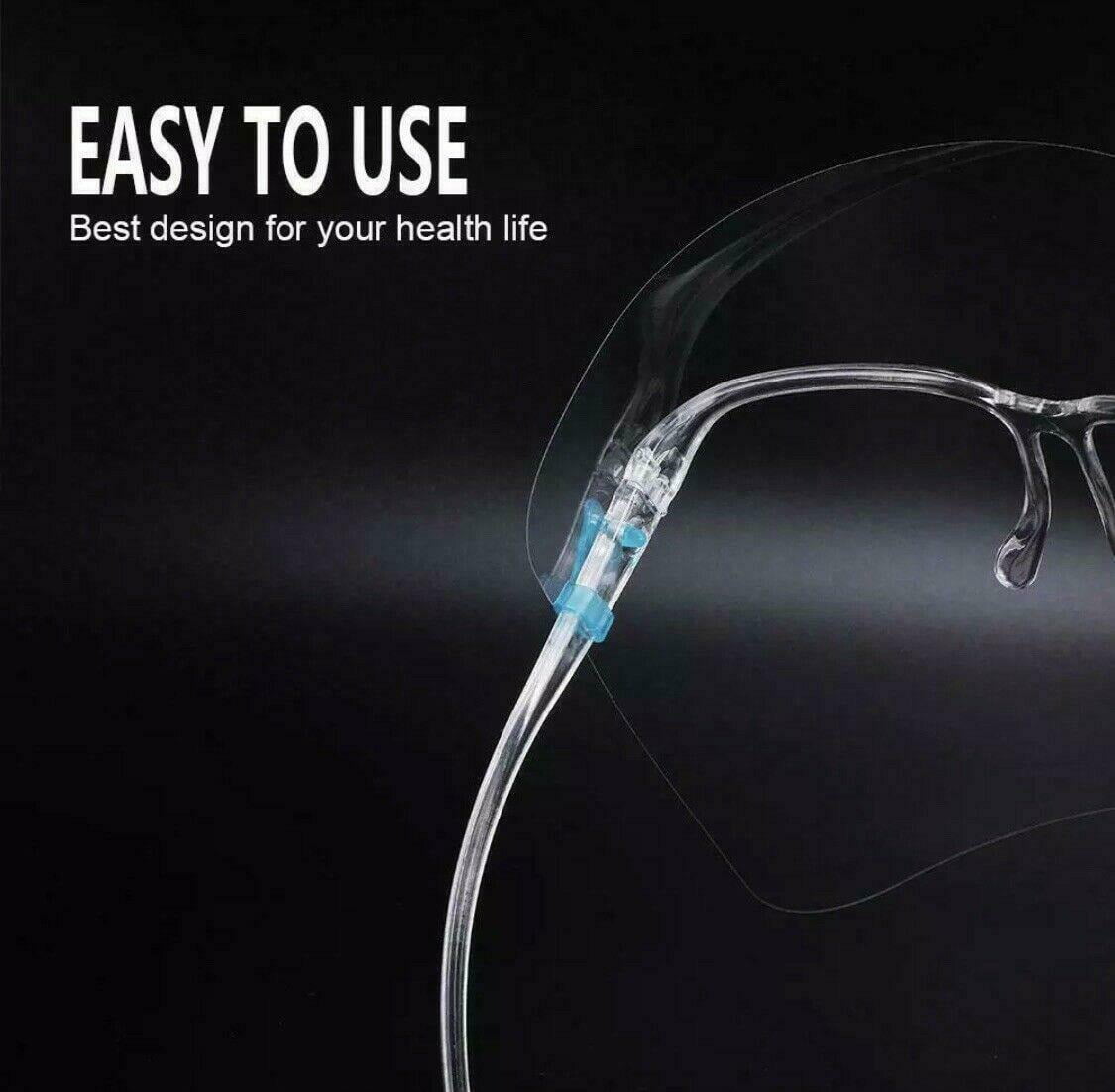 8XFULL FACE COVERING ANTI-FOG SHIELD CLEAR GLASSES SAFETY PROTECTION VISOR GUARD