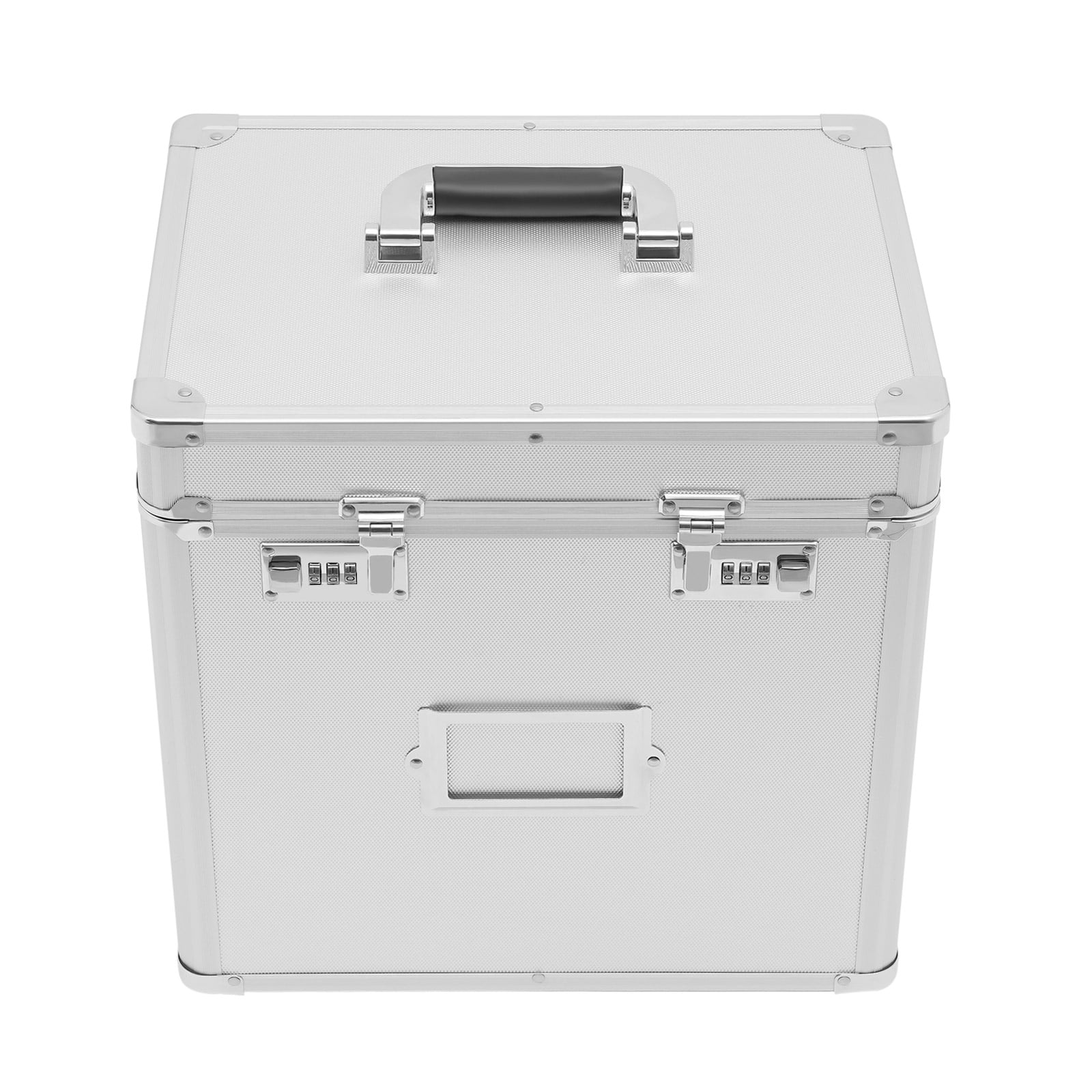 Wildnix Aluminum Alloy File Organizer Box with Dual Combination Lock, Label Holder, and Protective Wrapped Corners for Secure Storage