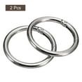 thumbnail image 3 of Round Spring O Rings, 2Pcs 1.85 Inch OD Trigger Buckle Snap Clips for Bags, Purses, Keyrings, Silver Tone, 3 of 6