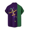 thumbnail image 5 of Mardi Gras Shirts for Men Summer Short Sleeve Casual Button Down Shirts Novelty Graphic T-Shirts Carnival Themed Party Outfits, 5 of 6