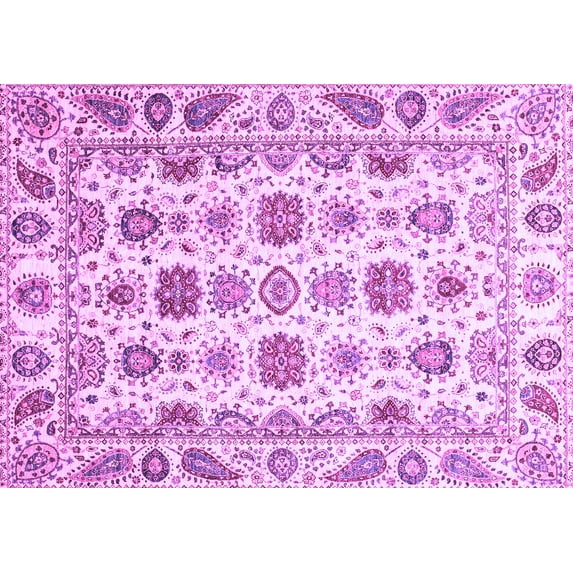Ahgly Company Indoor Rectangle Oriental Purple Traditional Area Rugs, 6' x 9'