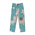 thumbnail image 4 of Bingfone Teal Mama Llama Mens All Over Print Sleep Pajama Pants-X-Large, 4 of 9