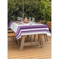 thumbnail image 3 of Outdoor Tablecloth with Umbrella Hole for Patio/Picnic/Party/Camping, Purple Striped Waterproof Table Cloth Rectangle Table Cover Washable, Farmhouse Simple Line Vertical Stripes (60"x 120"), 3 of 9
