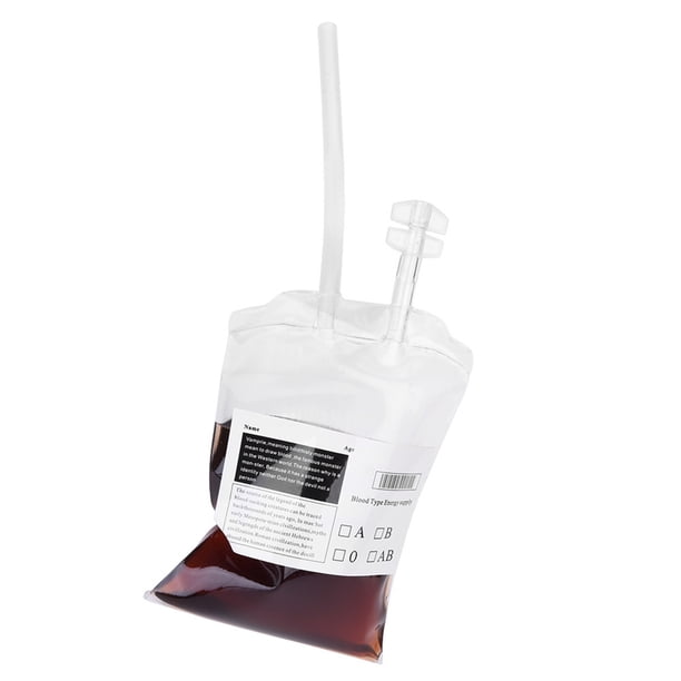 Bolsa De Sangre Para Bebidas Halloween - 4 Piezas De 350 Ml, Reutilizables, Con Etiquetas De Tipo Sanguíneo, Ideal Para Fiestas De Vampiros O Zombis