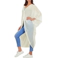 thumbnail image 4 of HAPPY BAY Women's Beach Solid Sheer Button Down Kimono Bathing suit Cover up Casual Summer Duster Cardigan Kimonos for Women One Size Oatmeal, Plain, 4 of 5