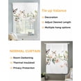 thumbnail image 3 of Watercolor Flowers Tie Up Curtains for Window, Thermal Insulated Balloon Shade Adjustable Rod Pocket Curtains Valance Panels for Kitchen Bathroom Cafe 52 x 45 Spring Botanical Branch Butterfly, 3 of 6