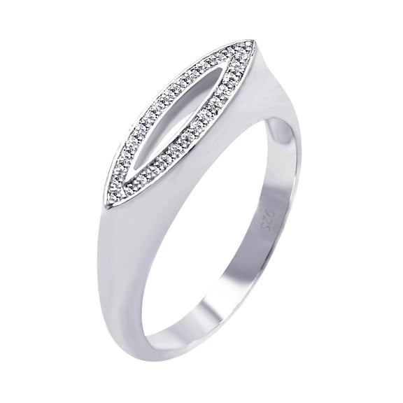 Sterling Silver 925 Rhodium Plated Micro Pave Seed Ring Band White CZ Jewelry Female Size 6