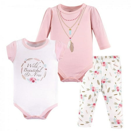 UPC: 0660168717136 | Little Treasure Baby Girl Cotton Bodysuit and Pant Set  Boho  0-3 Months