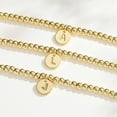 thumbnail image 4 of IEFSHINY Gold Initial Bracelet for Women, Dainty Charm Disc Bracelet Jewelry Beaded Bracelet Gifts, 4 of 5