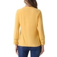 thumbnail image 3 of INSPIRE CHIC Women's Boho Half Button Placket Long Sleeve Lace Crochet Blouses, 3 of 6