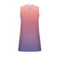 thumbnail image 4 of cocolona Summer Sleeveless Mini Dress Crew Neck Ruffle Flowy Tank Dress Fashion Casual Gradient Color Holiday Beach Sundress L, 4 of 7