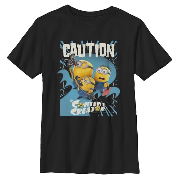 Boys Minions & Monsters Alert Content Creator T Shirt