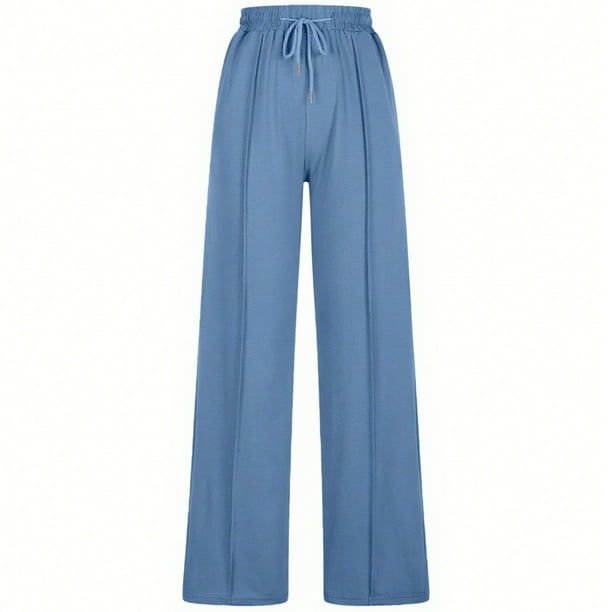 WILLBEST Pantalones Casuales de Mujer, de Cintura Alta, con Pierna Ancha y Estilo Relajado, de Pierna Recta, para Uso Diario. Chica